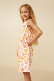 Girls Retro Floral Print Tank Dress Side