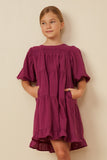 Textured Ruffle Detailed Tiered Dress