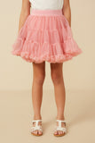 Double Layered Tiered Ruffle Hem Skirt