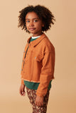 Girls Brushed Stretch Twill Cropped Jacket Side