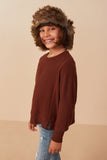 Girls Brushed Rib Dolman Split Band Kit Top Side