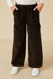 Washed Corduroy Wide Leg Cargo Pants