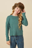 Girls Cable Knit Banded Knit Top Pose 2