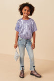 GY7693 Lavender Girls Sequined Short Sleeve Dolman Top Pose