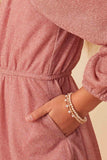 Girls Sparkle Foil Puff Sleeve Dress Detail