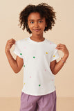 Embroidered Ditsy Heart Knit T Shirt