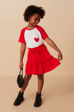 Girls Elastic Waist Ruffle Tiered French Terry Knit Skirt Full Body