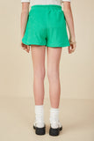 Girls Elastic Waist Terry Shorts Back