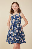 Romantic Floral Smocked Bodice Tank Dress