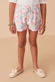 GY8113 Off White Girls Soft Floral Tassel Detail Shorts Front