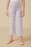 Tassel Tie Stretch Floral Lace Pants