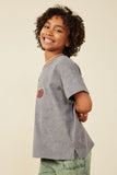 GY8251 Charcoal Girls Sequin Cherry Patch Washed Out Tee Side