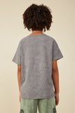 GY8251 Charcoal Girls Sequin Cherry Patch Washed Out Tee Back