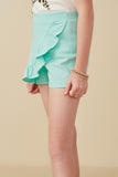 GY8283 Sky Girls Asymmetric Ruffled Hem Skort Side