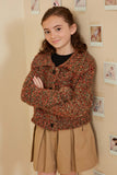 Multicolor Yarn Collared Button Sweater Cardigan