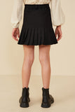 GY8405 BLACK Girls Pleated  Hem Denim Skirt Back