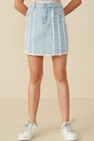 Frayed Seam Detailed Denim Skirt