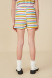 GY8482 Blue MixGirls Multicolor Stripe Textured Knit Shorts Back