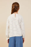 GY9140 Mustard Girls Sketch Striped Terry Knit Top Back