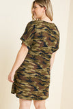 H4443W CAMO Plus Camo Tie-Front T-Shirt Dress Back