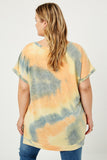 H8266W ORANGE Plus Scoop Neckline Tie Dye Tee Back