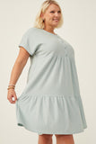 HDN4698W MINT Plus Waffle Knit Button Detail Dress Side