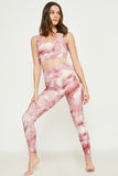 HY2913 PINK Womens Washed Dye Look Active Leggings Full Body