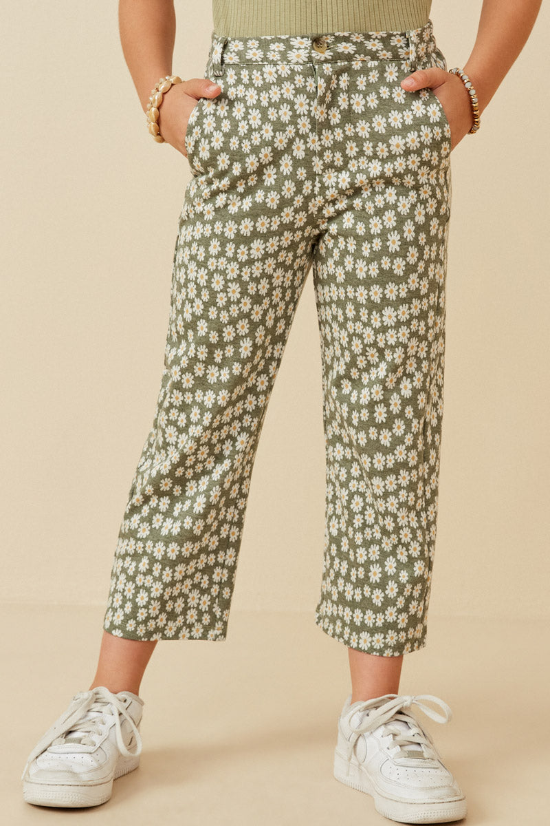 Dotted Smocked Waist Wide Leg Pants for Women in Taupe